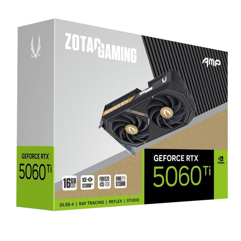 ZOTAC GAMING GeForce RTX 5060 Ti 16GB AMP GDDR7 Gaming Graphics Card ZOTAC GAMING GeForce RTX 5060 Ti 16GB AMP GDDR7 Gaming Graphics Card